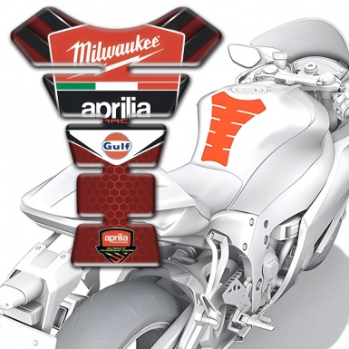 Aprilia Tank Protector Red with Nikel Details Design Milwaukee Style 