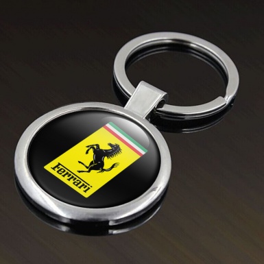 Ferrari Metal Fob Chain Black Yellow Rectangle Edition