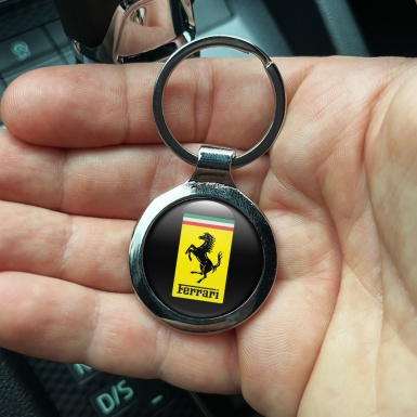 Ferrari Metal Fob Chain Black Yellow Rectangle Edition
