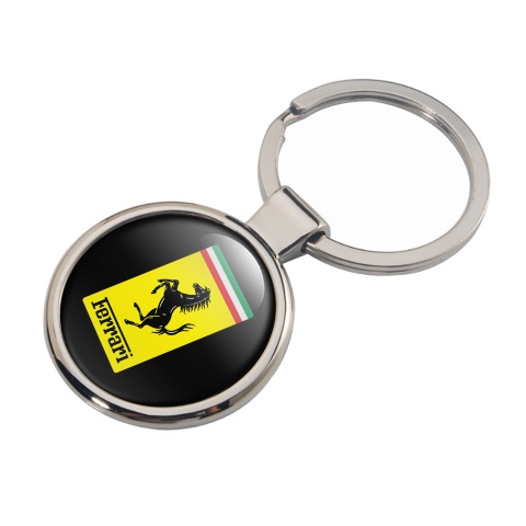 Ferrari Metal Fob Chain Black Yellow Rectangle Edition