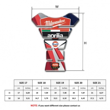 Aprilia Tank Pad Protector Multicolored Design Milwaukee Style 