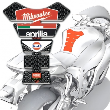 Aprilia Tank Pad Motorbike Perforated Dark Steel Edition 