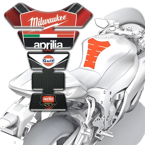 Aprilia Tank Pad Protector Milwaukee Logo Style 
