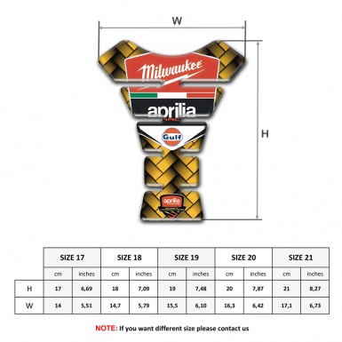 Aprilia Tank Guard Pads Yellow Moisaic Design 