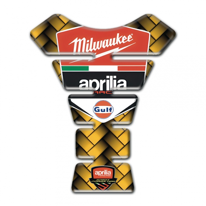 Aprilia Tank Guard Pads Yellow Moisaic Design 