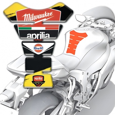 Aprilia Tank Pad Protector Yellow Black Print Milwaukee Style 