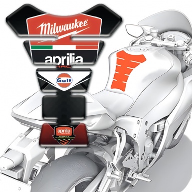 Aprilia Tank Guard Pads High-Quality Version Milwaukee Model 