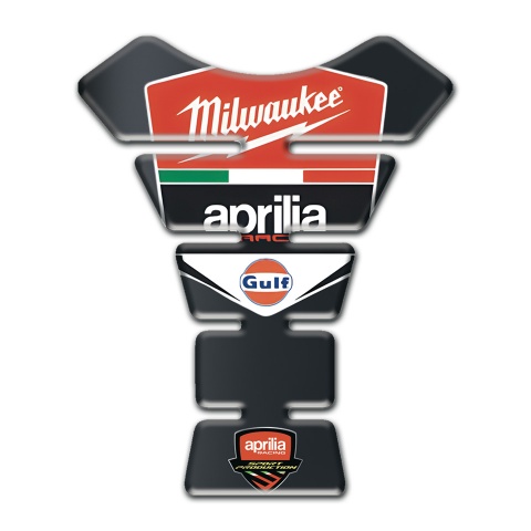 Aprilia Tank Guard Pads Graphite Effect Milwaukee Logo 