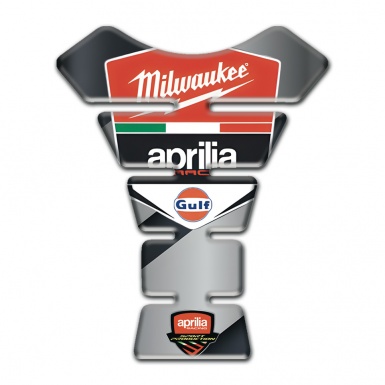 Aprilia Tank Pad Protector Gray Diagonal Print Base Milwaukee Style 