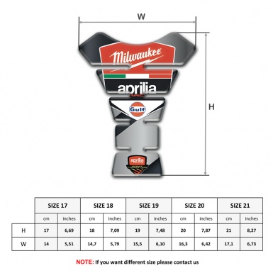 Aprilia Tank Pad Protector Gray Diagonal Print Base Milwaukee Style 