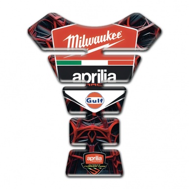 Aprilia Tank Pad Motorbike Red Spider Web Design Milwaukee Style 