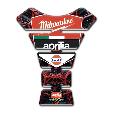 Aprilia Tank Pad Motorbike Red Spider Web Design Milwaukee Style 