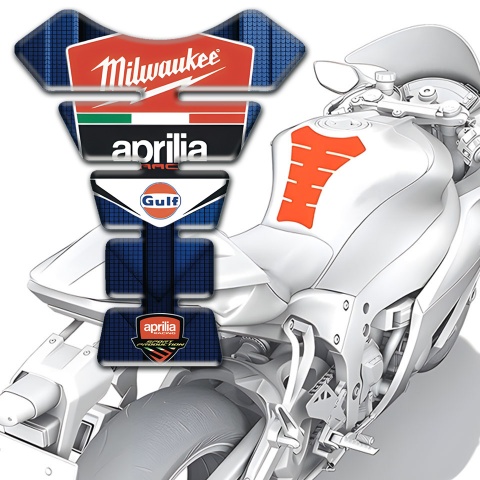Aprilia Tank Protector Blue Decoration Milwaukee Style 