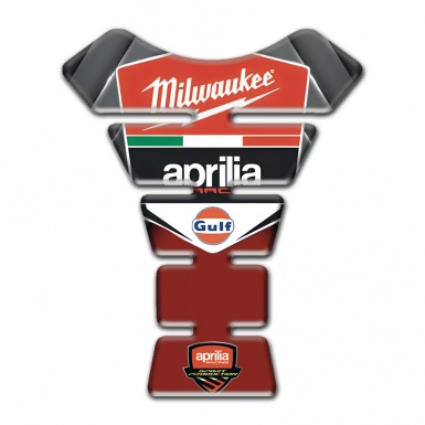 Aprilia Tank Guard Pads Gray Red Design Base Milwaukee Style 