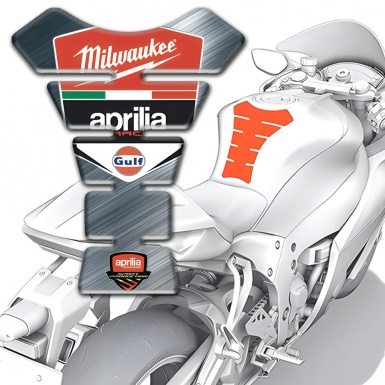 Aprilia Tank Protector Polished Surface Design Milwaukee Style 