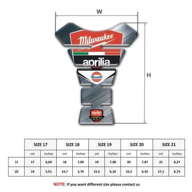 Aprilia Tank Protector Polished Surface Design Milwaukee Style 