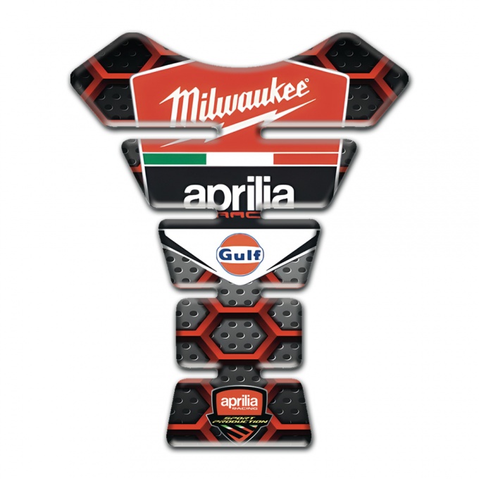 Aprilia Tank Guard Pads Red Grid 3D Design 