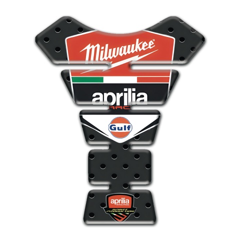 Aprilia Tank Pad Protector Perforated Rubber Effect Milwaukee Style 
