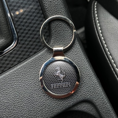 Ferrari Key Holder Metal Graphite Metallic Mesh Silver Logo Edition