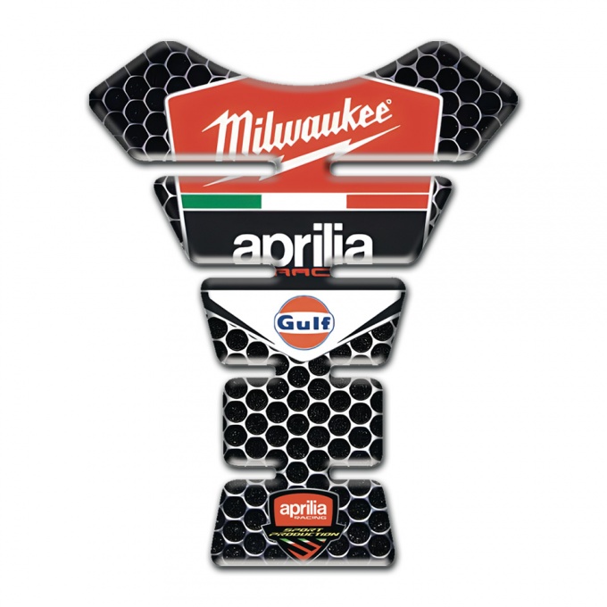 Aprilia Tank Pad Motorbike Perforated Steel Base Milwaukee Style 