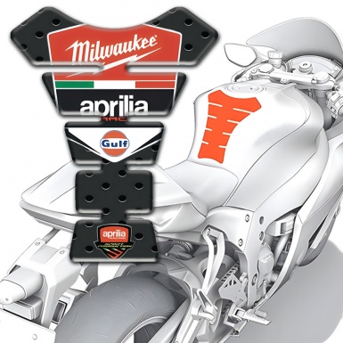 Aprilia Tank Protector Milwaukee Edition Black Perforated Surface Model 