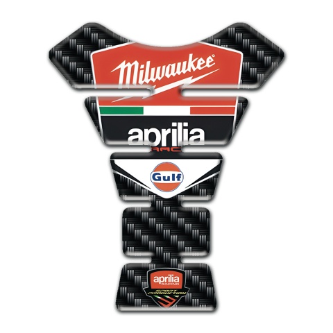 Aprilia Tank Fuse Dark Carbon Milwaukee Logo 