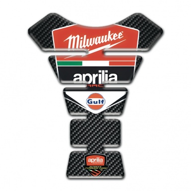 Aprilia Tank Pad Protector Black Carbon Milwaukee Logo Style 