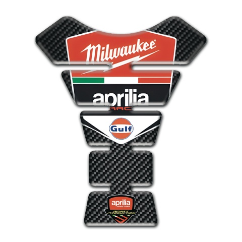 Aprilia Tank Pad Protector Black Carbon Milwaukee Logo Style 