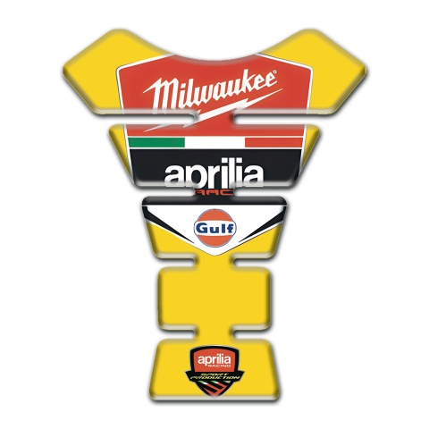 Aprilia Tank Pad Motorbike Yellow Base Milwaukee Style 