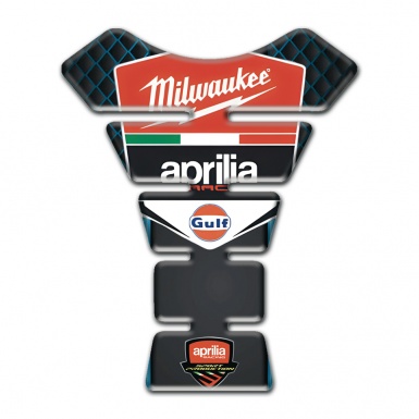 Aprilia Tank Pad Motorbike Neon Mesh Base Milwaukee Logo Style 