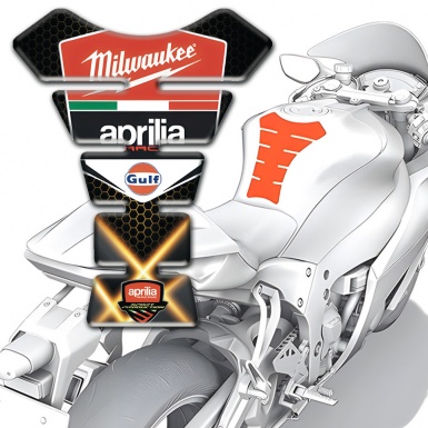 Aprilia Tank Pad Protector Orange Crossed Lights Effect 