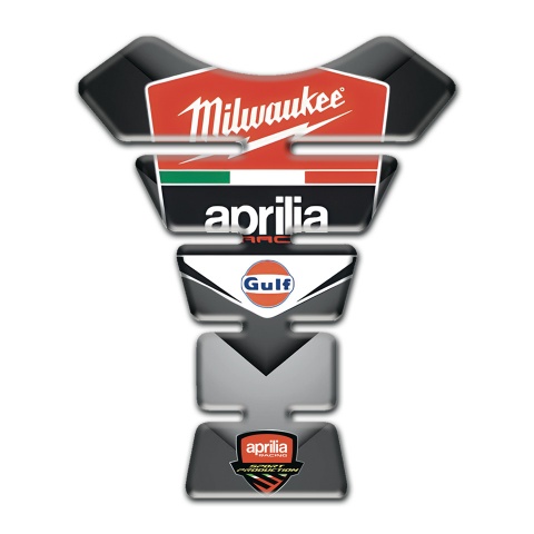 Aprilia Tank Pad Motorbike Gray V Shape Details 