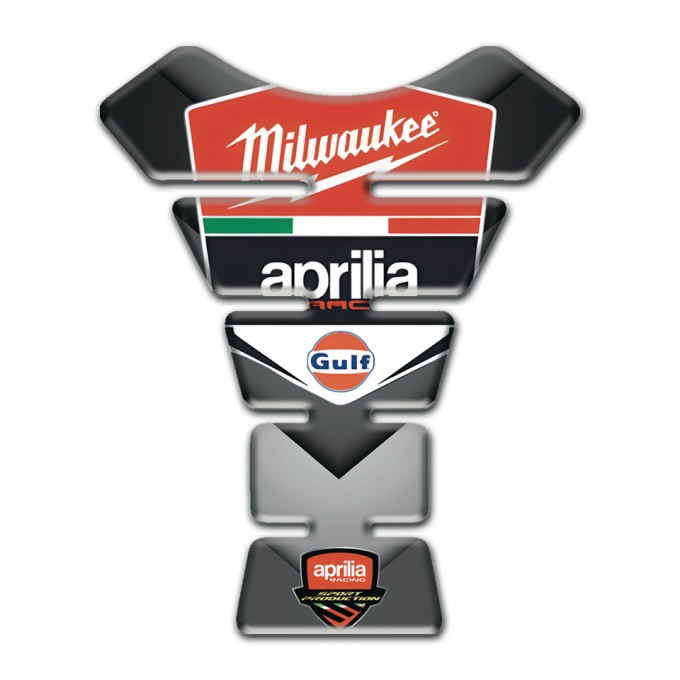 Aprilia Tank Pad Motorbike Gray V Shape Details 