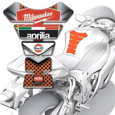Aprilia Tank Pad Protector Gray Copper Design 
