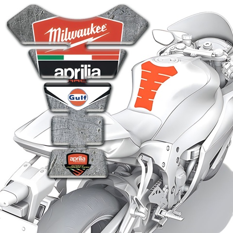 Aprilia Tank Fuse Stone  Effect Base Milwaukee Logo Style 