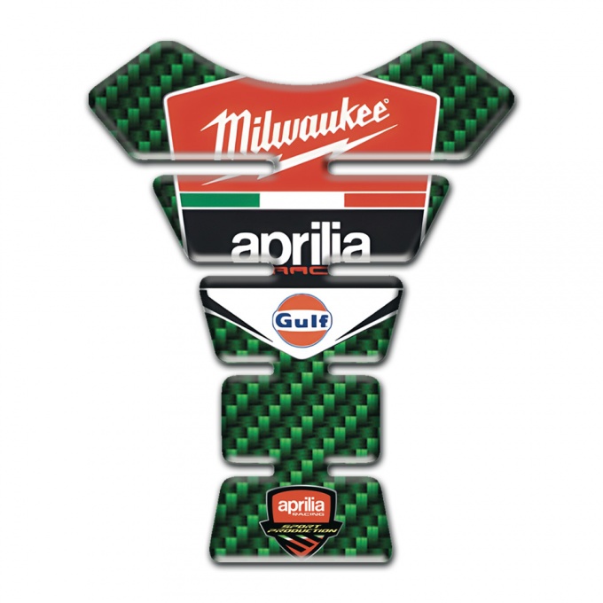 Aprilia Tank Fuse Green Carbon Base Milwaukee Logo Edition 