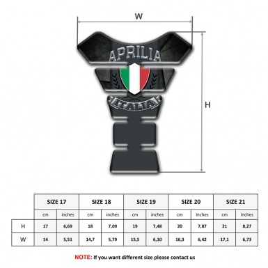Aprilia Tank Guard Pads Dark Base Italian Flag Logo
