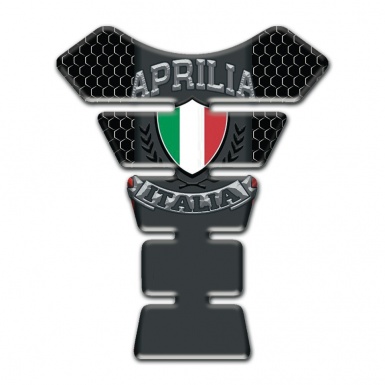 Aprilia Tank Pad Protector Black Flakes Base Italian Flag Logo