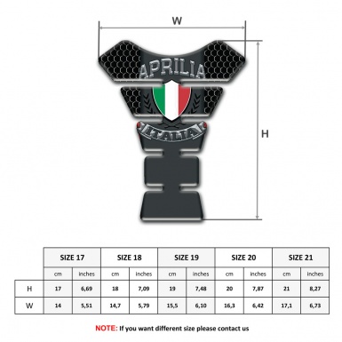 Aprilia Tank Pad Protector Black Flakes Base Italian Flag Logo
