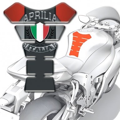 Aprilia Tank Fuse Gray Red Background Italian Flag Logo