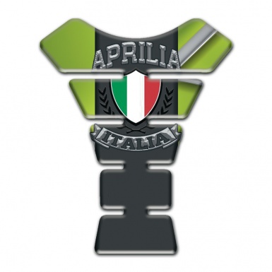 Aprilia Tank Pad Motorbike Green Base Italian Flag Logo