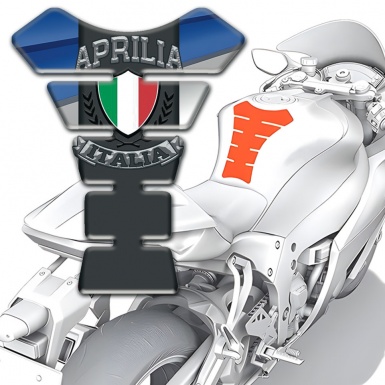 Aprilia Tank Guard Pads Blue Gray Background Italian Flag Logo