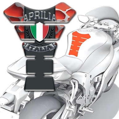 Aprilia Tank Pad Protector Red Clouds Background Effect Italian Flag Logo