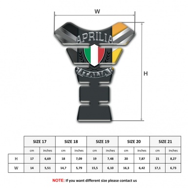 Aprilia Tank Guard Pads Colorful background Italian Flag Logo