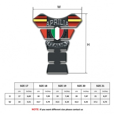 Aprilia Tank Pad Protector  Multicolored Model Ityalian Logo Style 