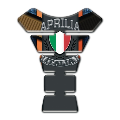 Aprilia Tank Fuse Multicolored Background with Italian Flag Logo 