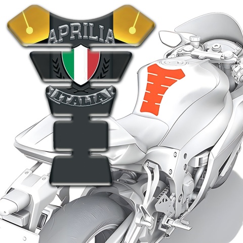 Aprilia Tank Protector Yellow Motive Print Italian Flag Logo