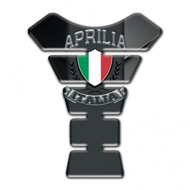 Aprilia Tank Pad Motorbike Gray Black Base Italian Flag Logo
