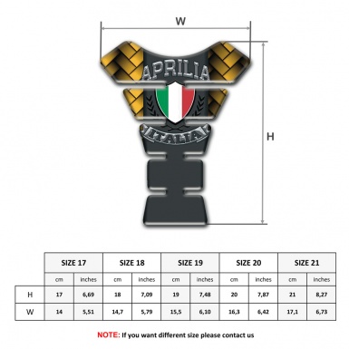 Aprilia Tank Guard Pads Yellow Mosaic Print Italian Flag Logo