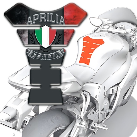 Aprilia Tank Pad Motorbike Mixed Colors Base Italian Flag Logo